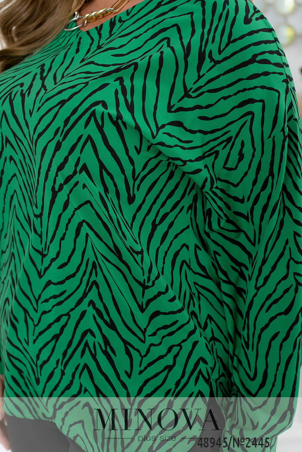 Блуза №2445-зелений